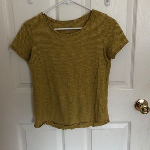 Mustard and white striped t-shirt